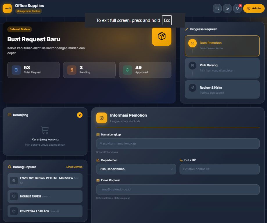 Office Supplies Request System