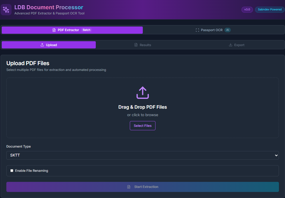 PDF Text Extractor - Full Stack Application
